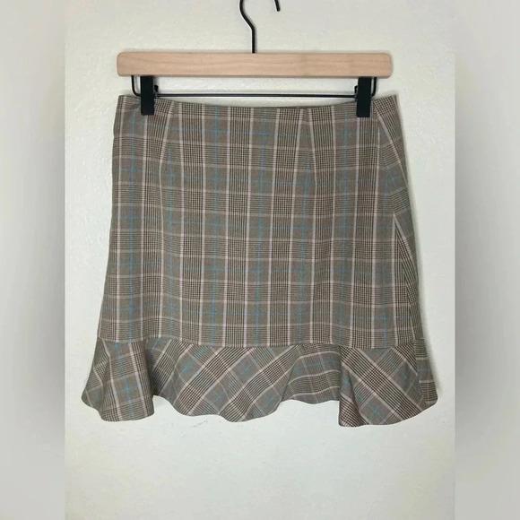 Aritzia Sunday Best Astala Skirt Plaid Gray Size 8 - Picture 5 of 6